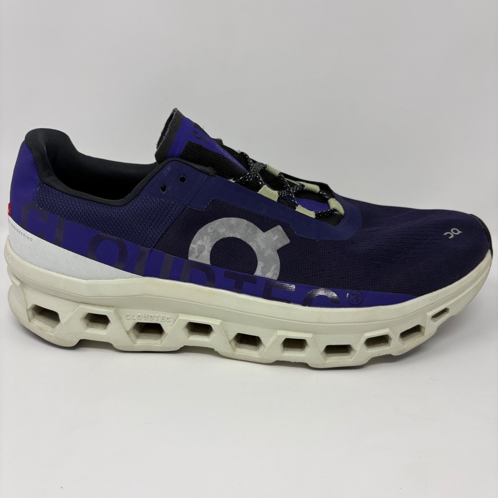 On Cloudmonster Mens Size 14 Navy Blue White Athletic Running Shoes
